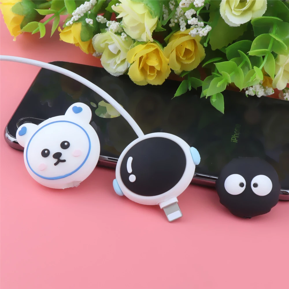 Cartoon Cable Protector Anime Charger Protector For iPhone 18W 20W Cable Winder Organizer Cute Data Line Cord Protective Cover