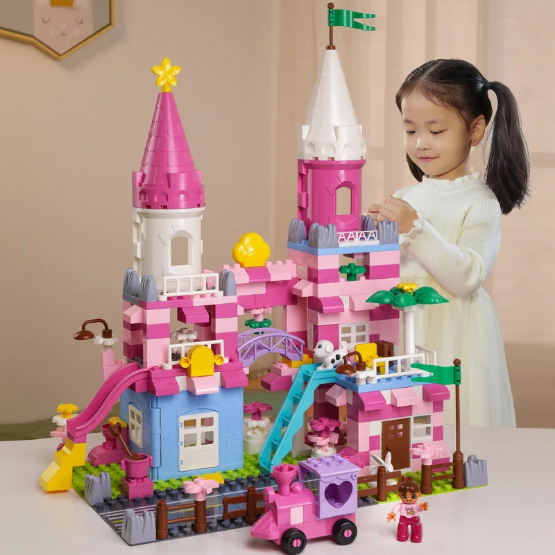 

Girls Princess Castle Building Blocks Toy DIY Brick Assembly Bricks Construction Building Toys For Children