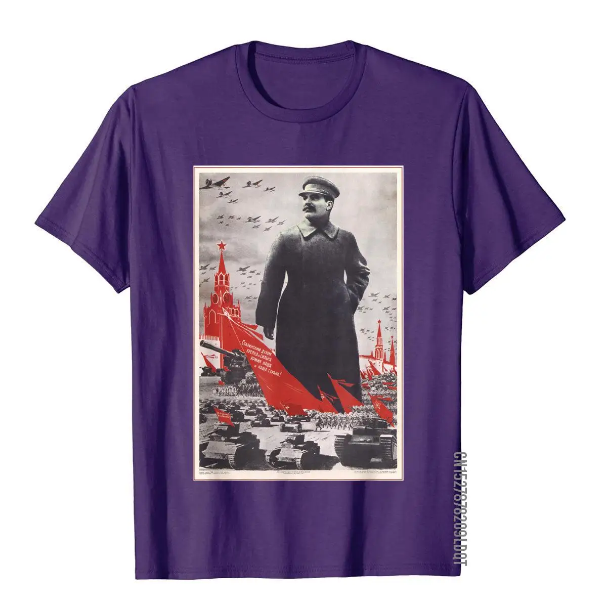 Joseph Stalin Vintage USSR Retro Soviet Poster Tee Funny Customized T Shirts Cotton Boy Tees Simple Style