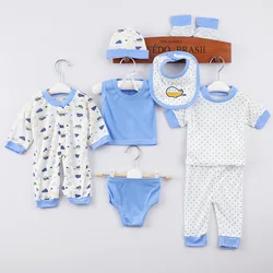 Ensemble de vêtements pour bébés filles et garçons, barboteuse pour tout-petits, combinaisons pour enfants, sous-vêtements pour bébés, tenues pour tout-petits, costume, A381, 8 pièces