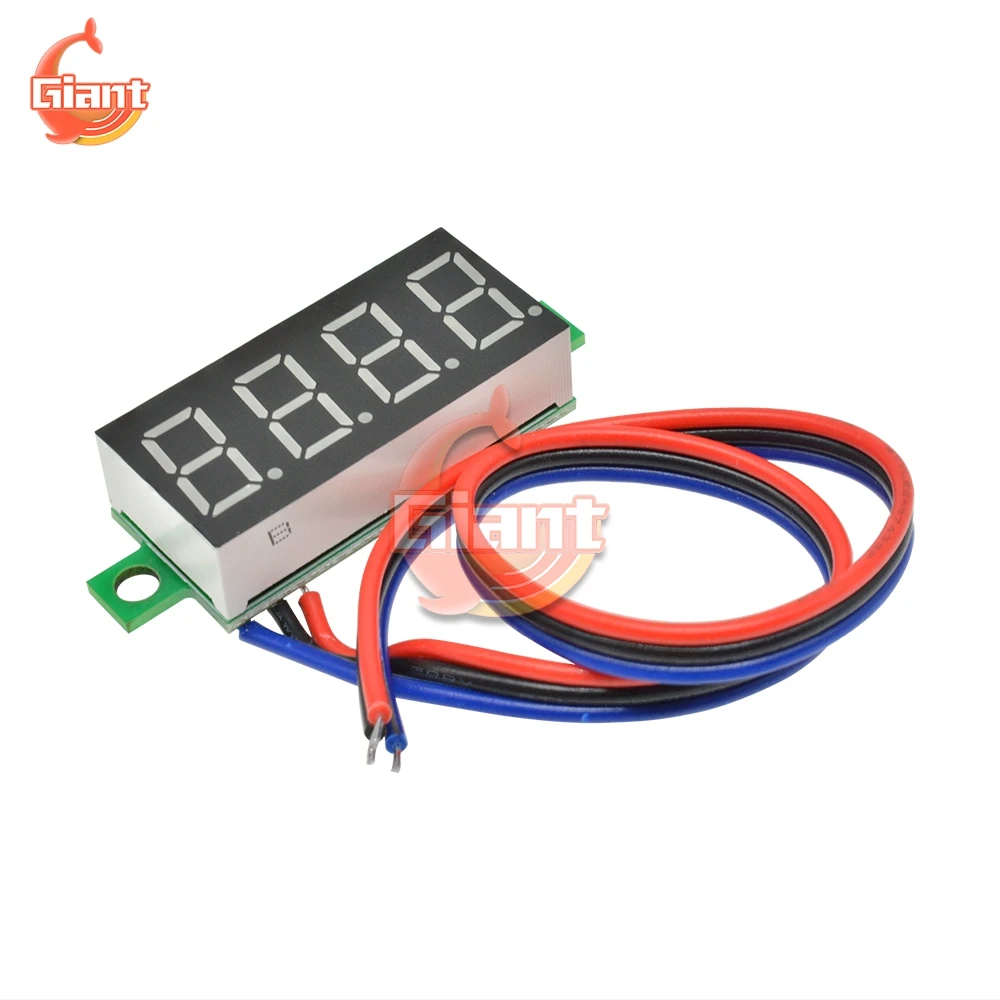 DC 0-100V 0.36 pollici Mini voltmetro digitale Volt voltmetro pannello LED Tester di tensione elettrico calibro 3 fili 12V 24V 48V 4 Bit