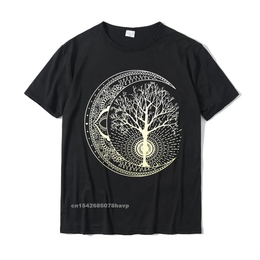 Mandala T-Shirt Tree Of Life Tattoo Style Shirt T-Shirt Simple Style Cotton Boy Tops Shirt Printed Fashion T Shirts