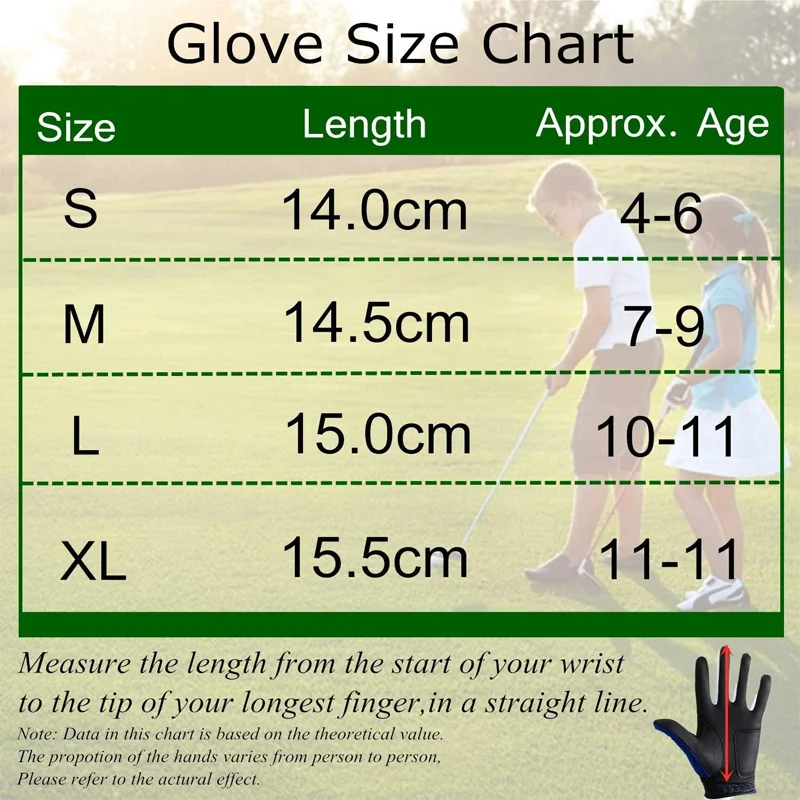 2 Pack/1Pair Comfortable Flexible Golf Gloves Junior Kids Youth Toddler Boys Girls Dura Feel Left Right Hand Drop Shipping