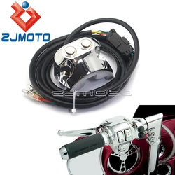 Aluminum Retro Motorcycle Switches 25mm 1in Chrome Handlebar Mounted Air Ride Switch Control For Harley Street Fat Bob FXD FLD