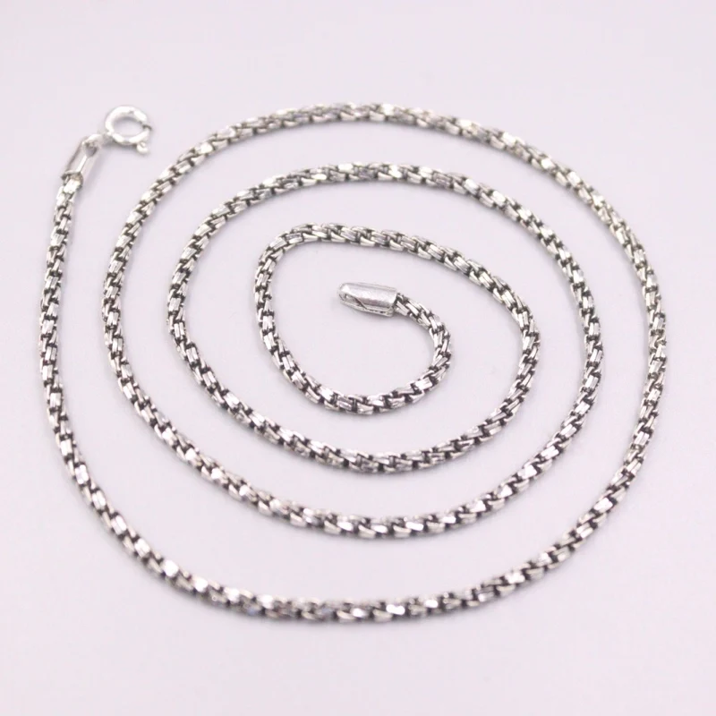 

New Fine Pure S925 Sterling Silver Chain Women Men 2mm Hollow Rope Link Necklace 55cm 22inch