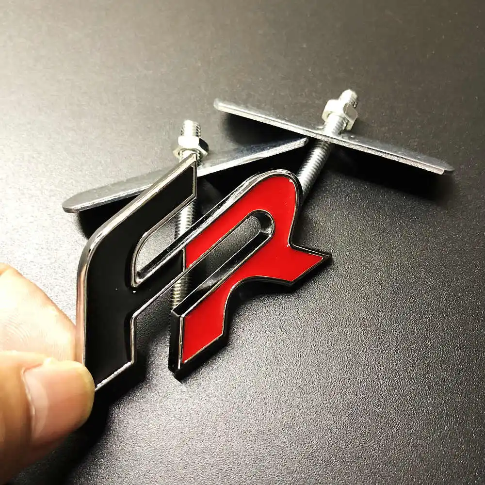 1 قطعة FR السيارات سباق شواء شبكات شارة الجبهة شعار سبيكة معدنية الديكور صالح لمقعد إيبيزا ألتيا Freetrack