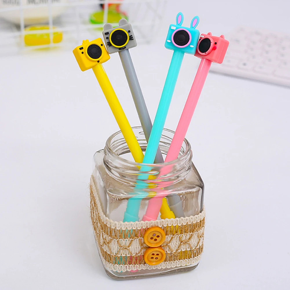 Cartoon Camera Ink Gel Pen Writing Marker Student School Office Stationery Gift Portable Non-toxic Smooth Writing Camera Design