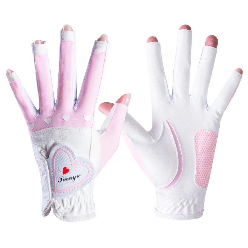 TTYGJ-guantes de Golf para mujer, manoplas deportivas Táctiles con dedos abiertos, antideslizantes, de Palma, para verano