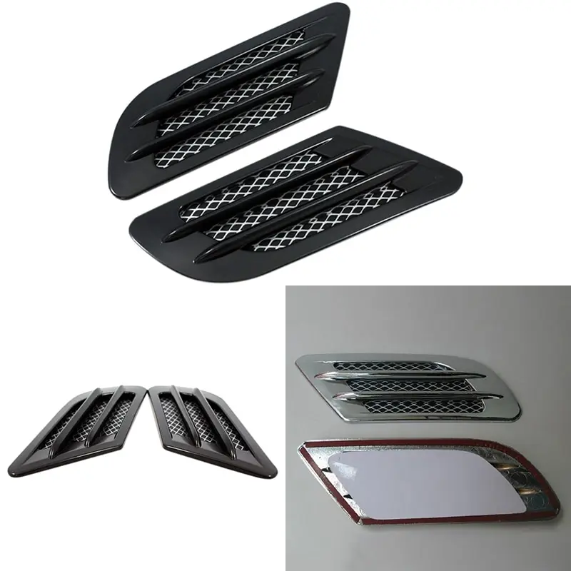 2Pcs/Set High Quality Car Side Air Flow Vent for Fender Hole Cover Intake Grille Duct Decoration ABS Plastic Sticker