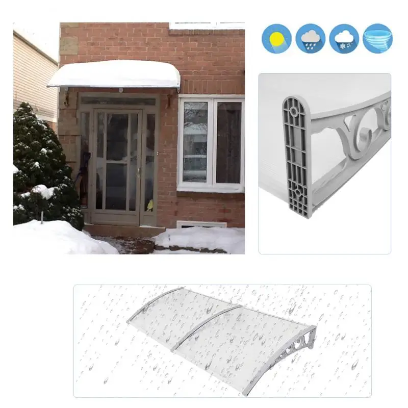 

Multi-size Durable Gazebos Door Canopy Awning Poly Carbonate Window Awning For Outdoor Entrance Door-window Canopy Awning New