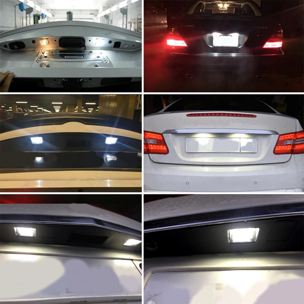 2Pcs Canbus 18LED License Number Plate Light Lamp For Benz W204/W205/W216/W218/W212/W221/W231/W222/CLA C207 C216 CL550