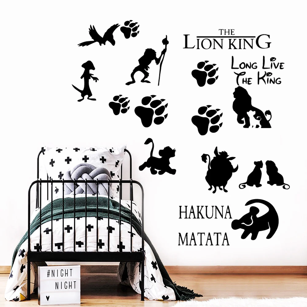 Модные настенные Стикеры с изображением короля льва, детские настенные наклейки для детей, настенные Стикеры, обои с изображением рои льва Муро, наклейки на стену с изображением короля льва