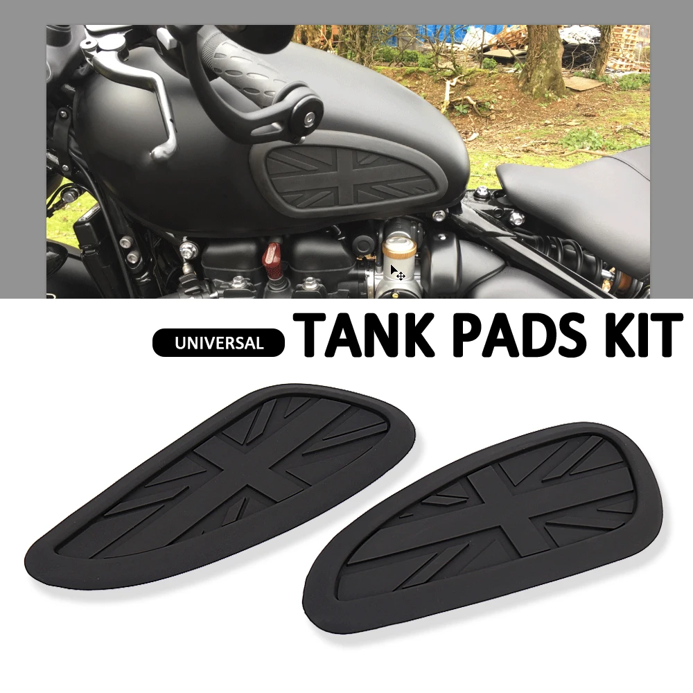 

New Retro Motorcycle Cafe Racer Gas Fuel tank Rubber Sticker Protector Sheath Knee Tank pad Grip Decal For T120 T100 Speed Twin