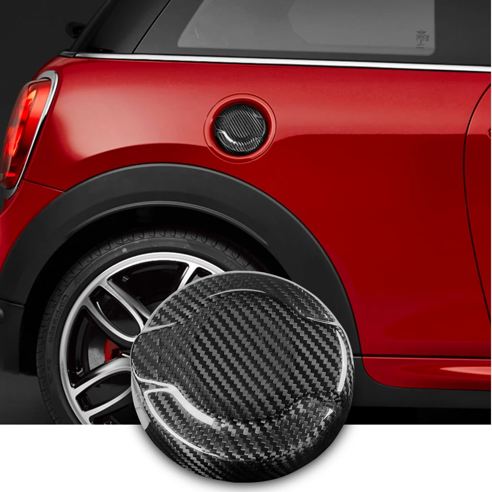 1PC Carbon Fiber Car Fuel Tank Sticker Cap Protector Black For MINI COOPER R56 R55 R57  F55 F56 F57 Accessories Decoration