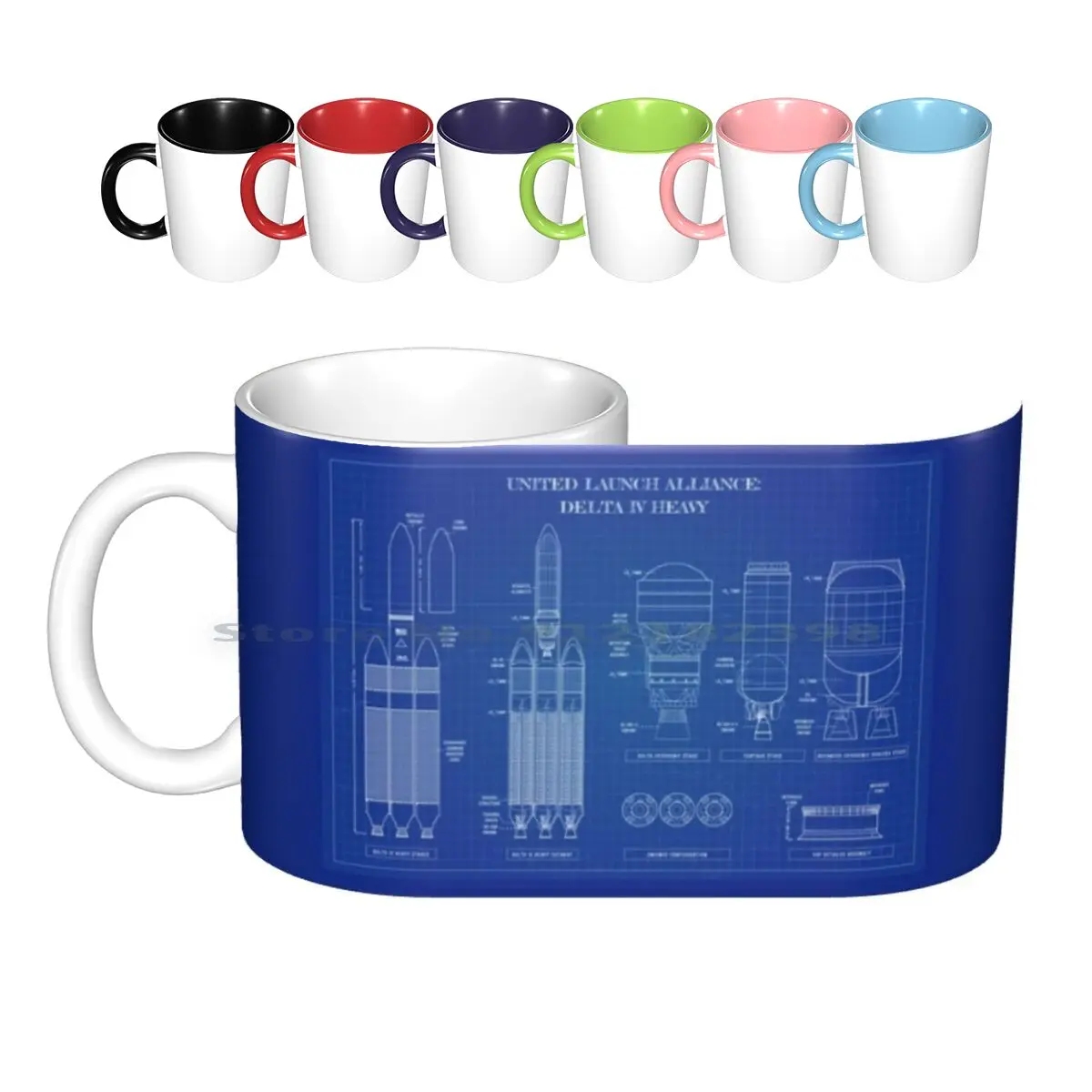 Delta Iv Heavy ( Blueprint-Horizontal ) Ceramic Mugs Coffee Cups Milk Tea Mug Aces Centaur Dcss Rs 10 Eeuu Rockets Rocket