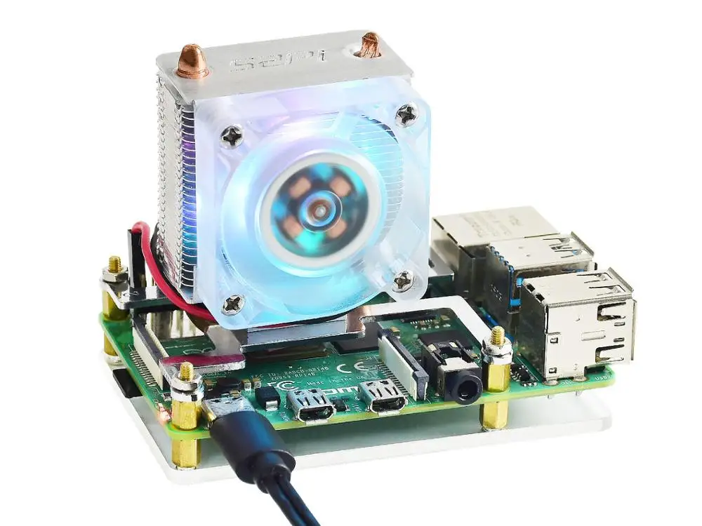 

Waveshare ICE Tower CPU Cooling Fan for Raspberry Pi, Super Heat Dissipation, Supports Both Raspberry Pi 4 & 3