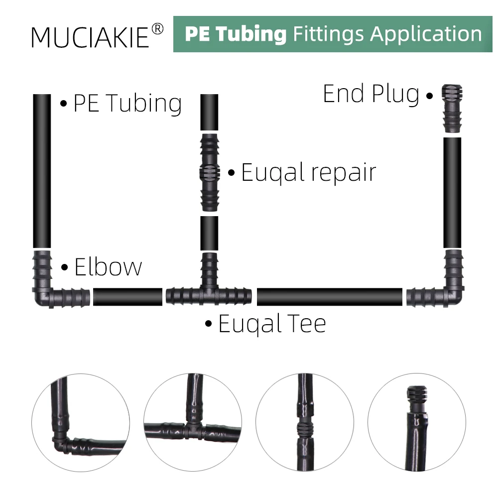 16 20 25Mm Buiswaterconnectoren Gelijke Koppeling Adapter Elleboog Tee-End Plug Druppelirrigatie Prikkeldraad Fittingen 1/2 3/4''