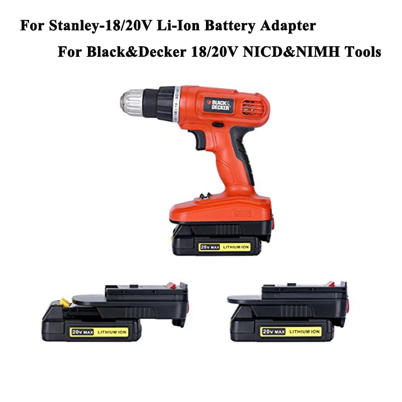 HPA1820 Adapter for Black Decker/Stanley/Porter Cable 20V Max Lithium Battery to for Black Decker 18V Ni-Mh Battery Power Tool