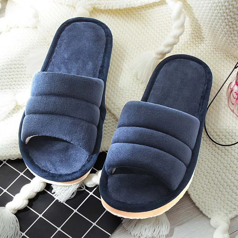 

Winter Women Slippers Home Soft Slippers Flip Flops Plush Warm Hotel Disposable Sandals Male Anti Skid Bedroom Slippers Shoe