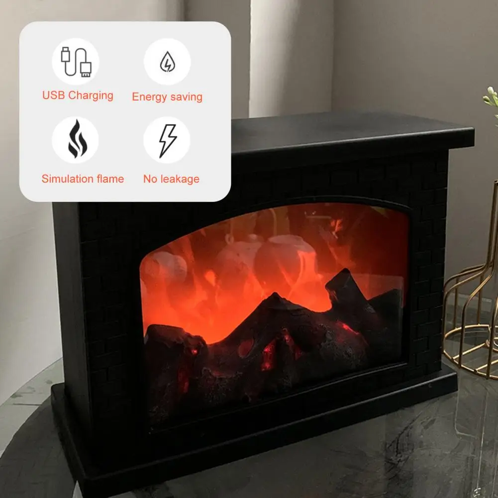 1 set of romantic fireplace lights, realistic and environmentally friendly LED simulation fireplace lights, home decoration