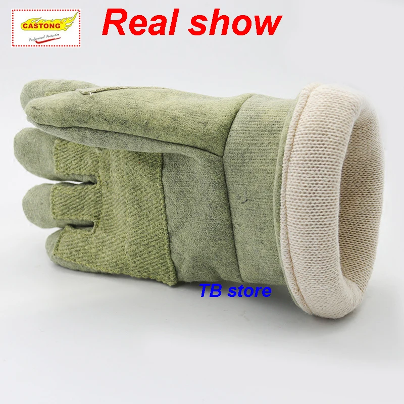 500℃ degree High temperature gloves 45cm Thickening fire gloves oven boiler Steelmaking Anti-scald protection gloves