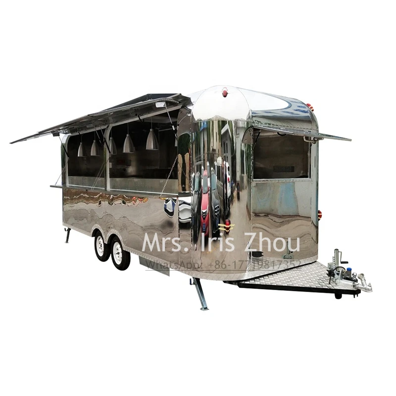 Airstream Мобильная тележка для еды грузовики снэк-фуд тележка хот-дог гамбургер мороженое Тяговая тележка для фаст-фуда трейлер