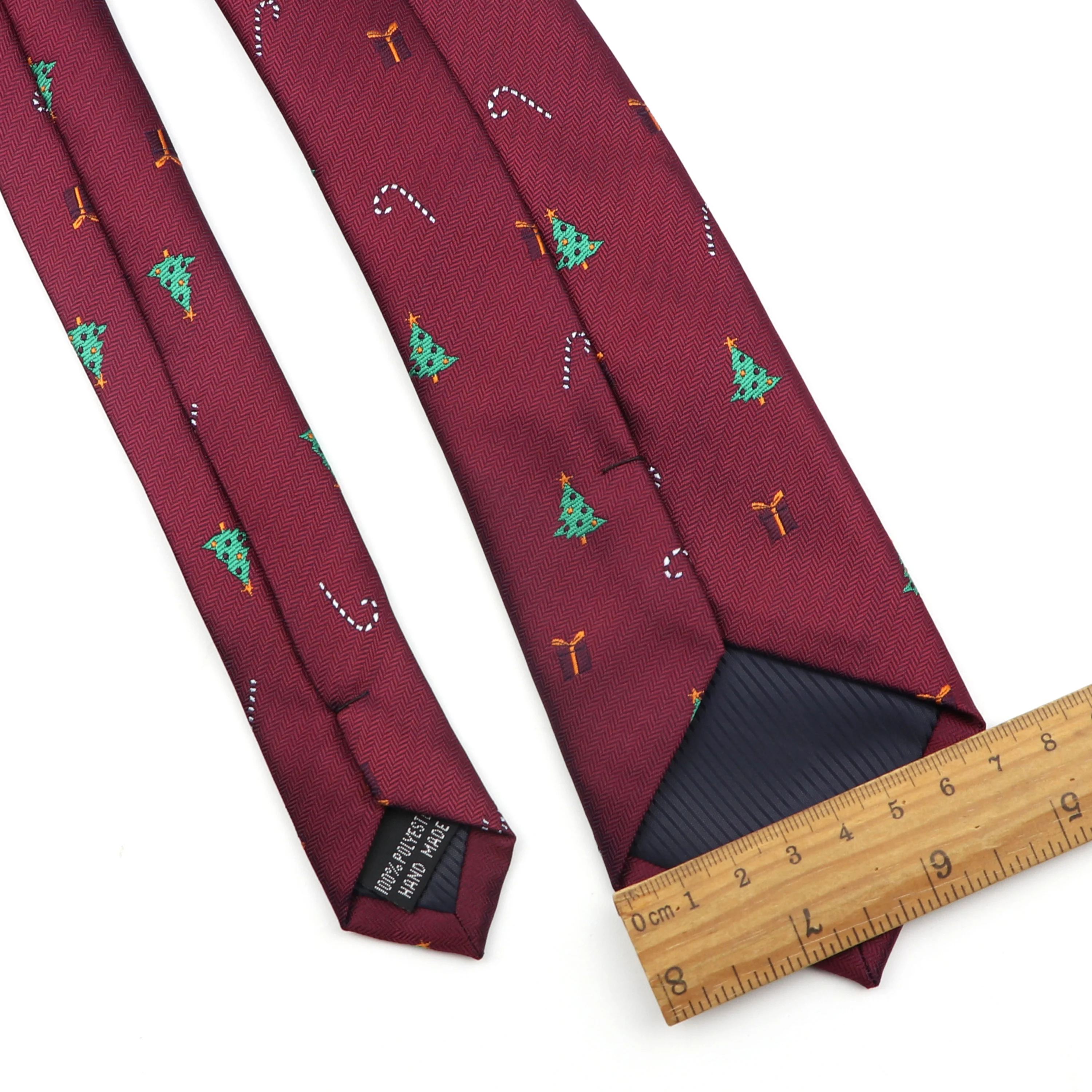 Hot Sell Men's Christmas Necktie Fashion Casual Polyester Silk Jacquard Weave Slim Tie Santa Claus Snowman Elk Festival Gift