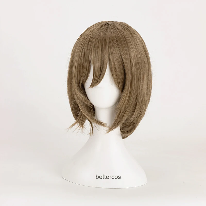 Persona 5 Goro Akechi-Peluca de pelo sintético para Cosplay, pelo corto de lino gris oscuro, resistente al calor, con gorro