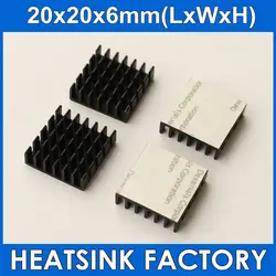 5/10Pcs/Lot 20x20x6 mm Aluminum Radiator Heat Sink Extrusion Cooler With Thermal Tape For LM2596 LM2577 LM2576