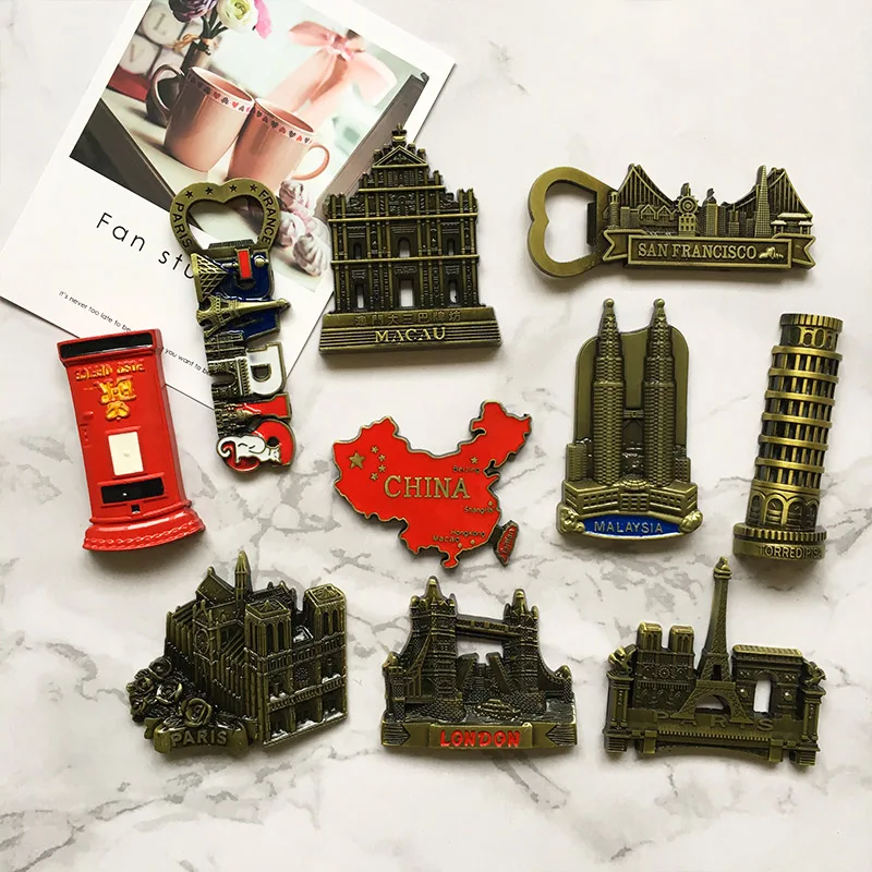 Metal Frigorífico Abridor De Garrafas, Turismo Lembrança, Decoração Do Quarto Em Casa, Paris, Macau, Malásia, Presente Coleção Magnética