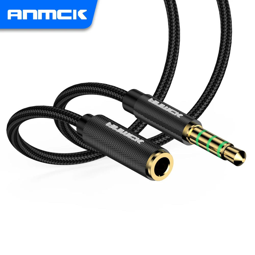 Anmck przewód AUX rozszerzenie Audio przewód Jack 3.5mm kabel męski na żeński do laptopów pulpit samochodowy głośnik kabel głośnikowy 1m 3m 5 m