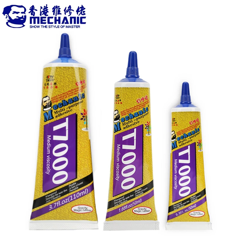 Mekanik T-7000 Multi-Tujuan Resin Epoxy Adhesive Hitam Lem Cair Tidak Ada Korosi untuk Ponsel Layar Sentuh Kerajinan Alat Perbaikan