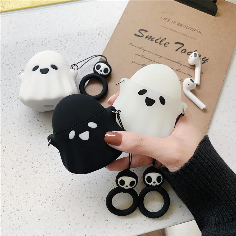 3D Halloween Cute Ghost Earphone Case For Apple AirPods pro 1 2 3 Silicone bluetooth Wireless Headphones Box Bags Protect Cover