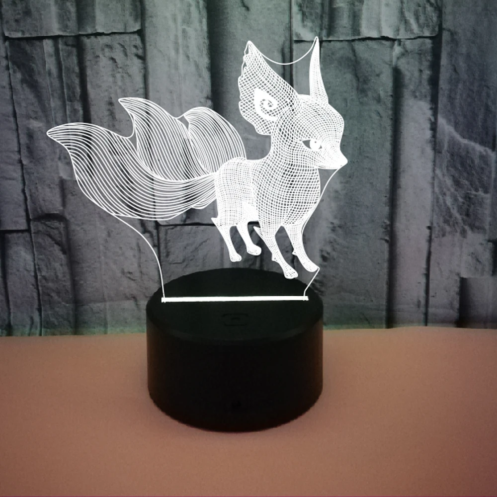 Kids Night Lights Bedside Lamp Fox Gifts 16 Colors with Remote 3D Night Light 1 2 3 4 5 6 7 8 Year Old Boy Girl Kids Baby Gifts