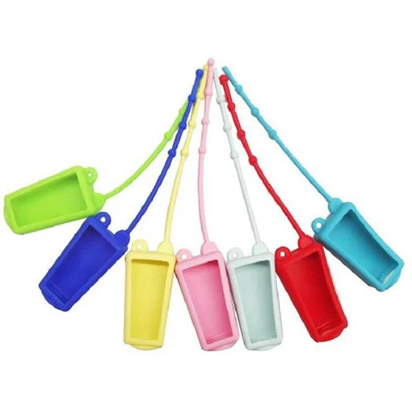 Hand Sanitizer Bottle Holder 30ml Travel Size Portable soft silicone Cover with Keychain hand soap bottle bag