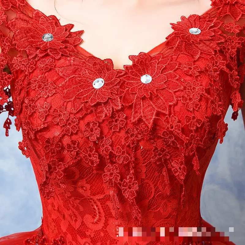 2024 vestido de casamento o vermelho com decote em v vestido de baile vestidos de casamento do vintage renda bordado personalizado