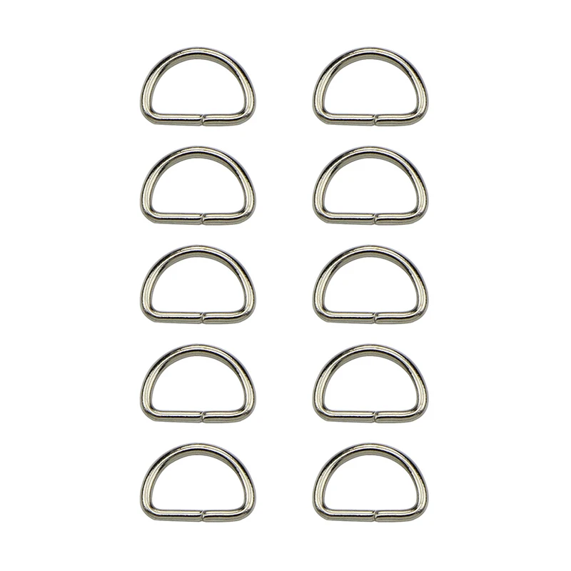 10Pcs Metal D Ring For DIY Keyring Clothes Bag Case Strap Web Belt D-rings Purse Buckles Keychain Accessories