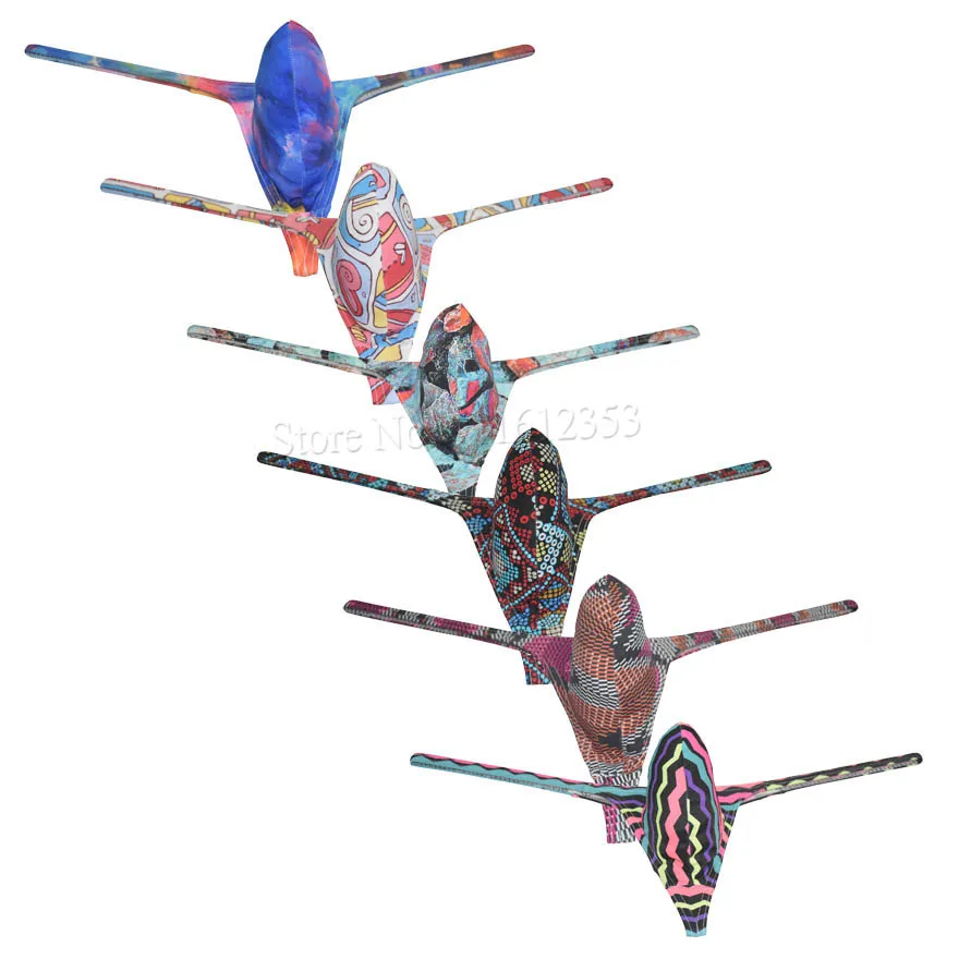 

Men's Contour Pouch Thong Print Thongs And G Strings Underwear Bodybuilding Physique Posing Mankini Tangas