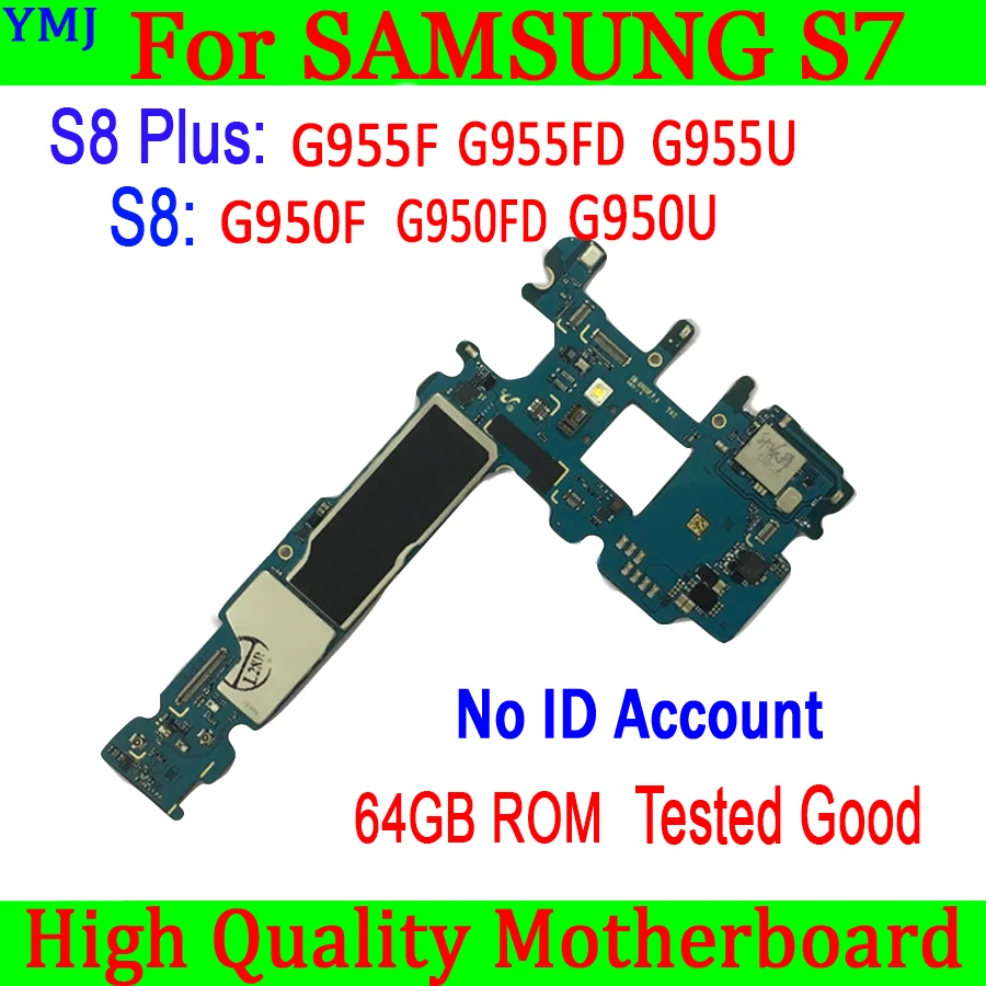 

100% Tested 64GB Motherboard For Samsung Galaxy S8 G950F G950FD G950U S8 Plus G955F G955FD G955U Logic Board Original Unlocked