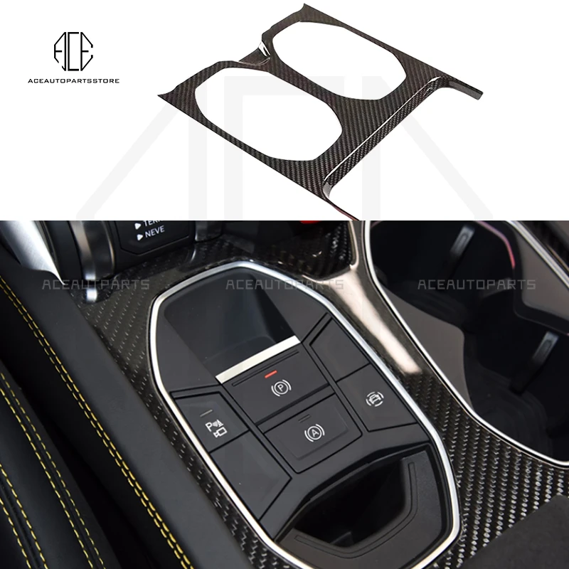 For Lamborghini URUS Dry Carbon Fiber Front Teacup Panel Frame Cover Interior Center Interior Trims 18-21