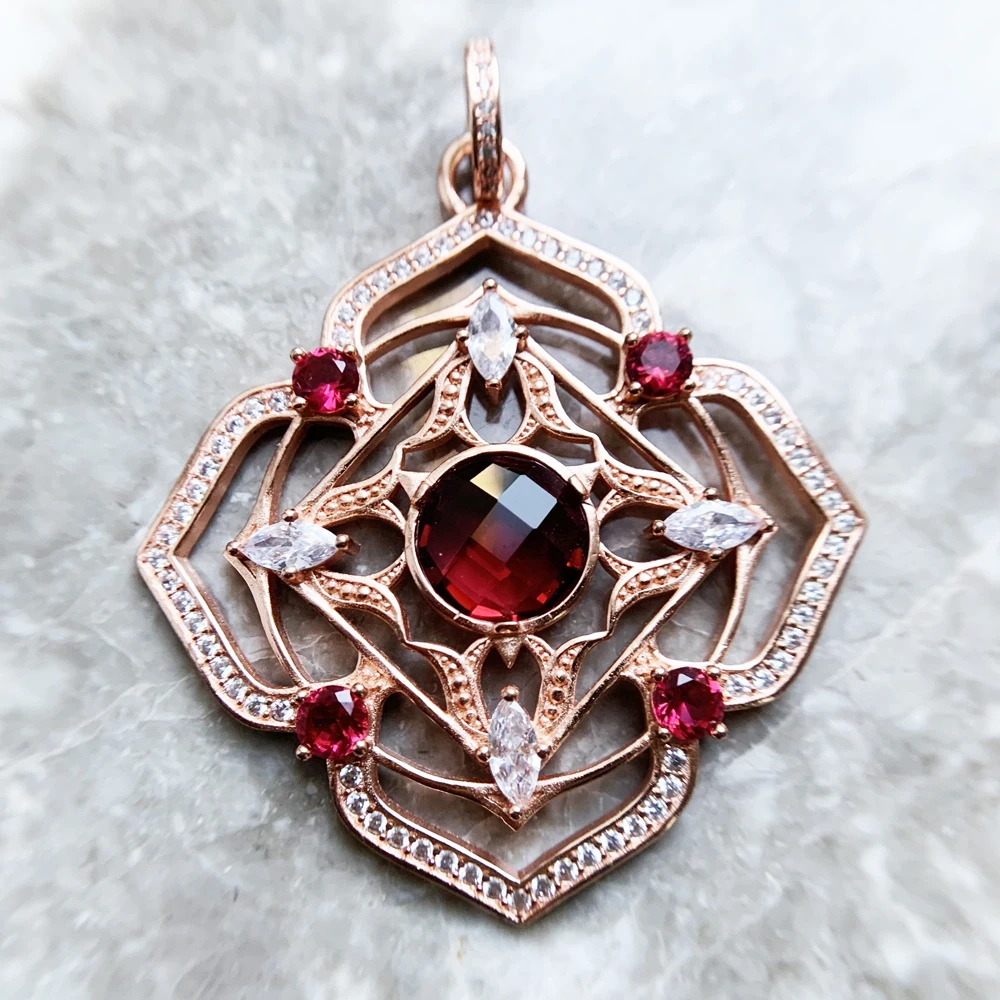 Anhänger WURZEL CHAKRA Marke Neue Vintage Mode 925 Sterling Silber Schmuck Europa Zubehör Geschenk Für Frauen Mädchen – Detail 7