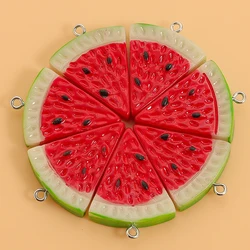 10Pcs Fruit Watermelon Resin Charms For Earring Keychain Necklace Jewlery Findings DIY Phone Accessories