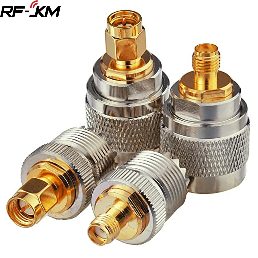 4 PCS/SET UHF Male Fmale PL259 SO239 to SMA Male Female Connector RF Coax Coaxial Adapter Kit