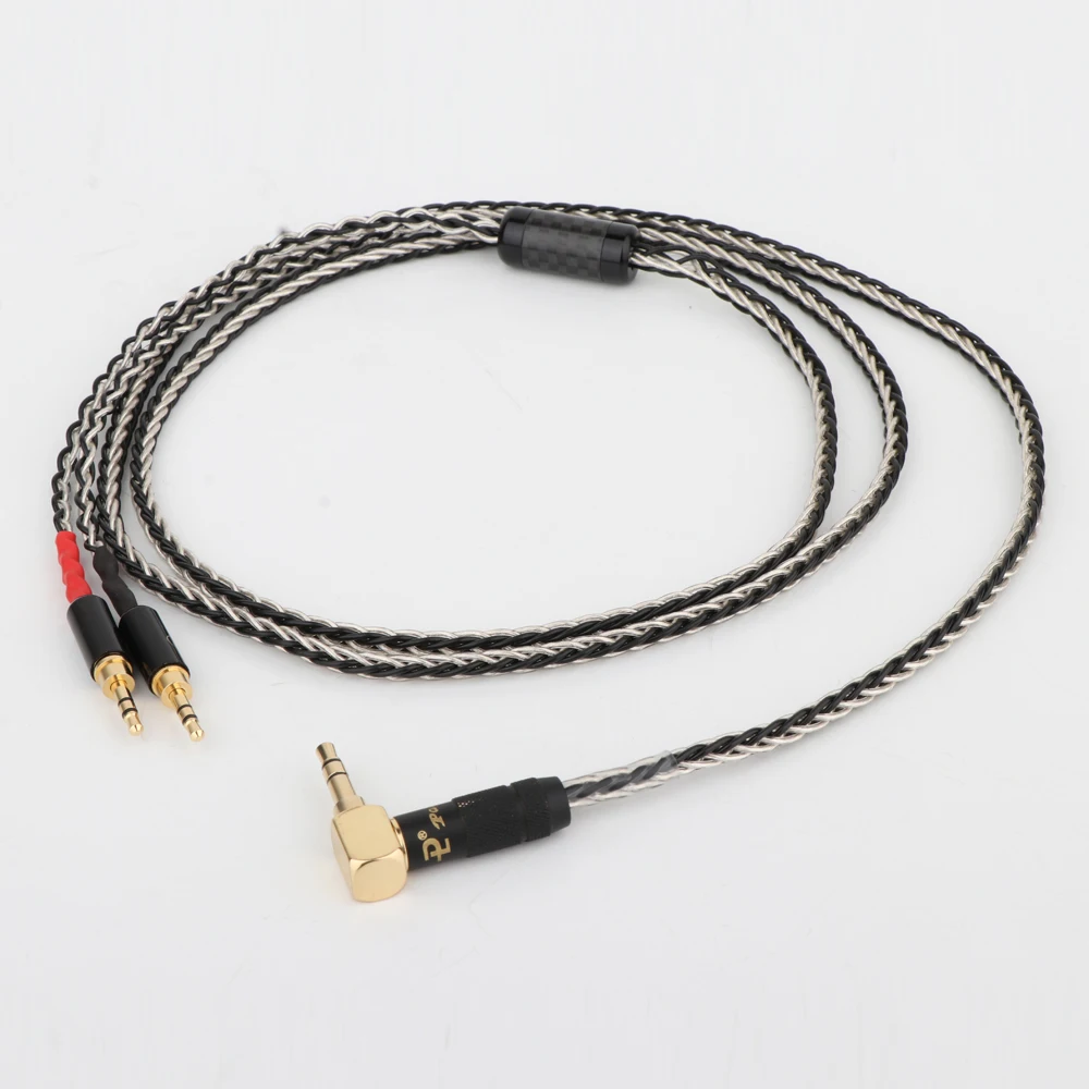 Hifi Headphone cable 3.5mm 90 Right angled Male to Dual 2.5mm Male Compatible with Hifiman HE400S HE-400I HE-400i HE560 HE1000