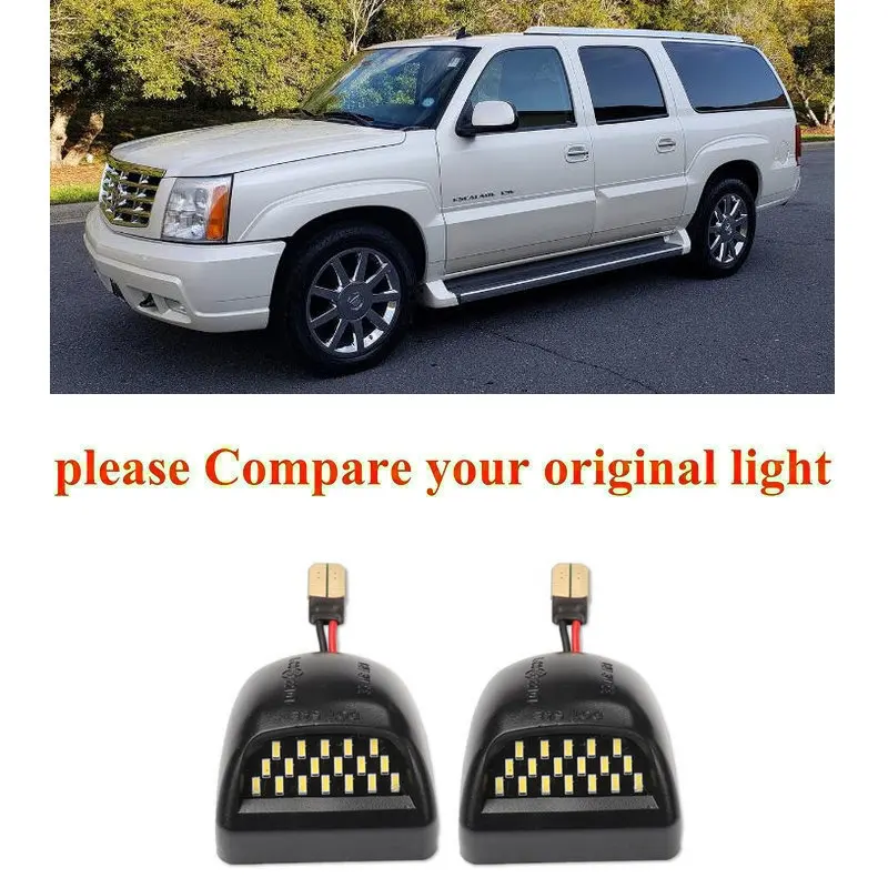 

2pc Car Accessories Special Car License Plate Light Lamp For Cadillac Escalade All Models 2002-2006 canbus error free