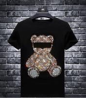 S-6XL  Streetwear Men Diamonds Graphic  Summer Mens Rhinestones   T Shirt Male  Fashion Tees Casual  anime Tops