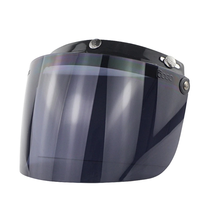 Windproof 3-Snap Visor Lens for Motorcycle Helmets Up Down Open Face Anti glaring Helmet Accessories