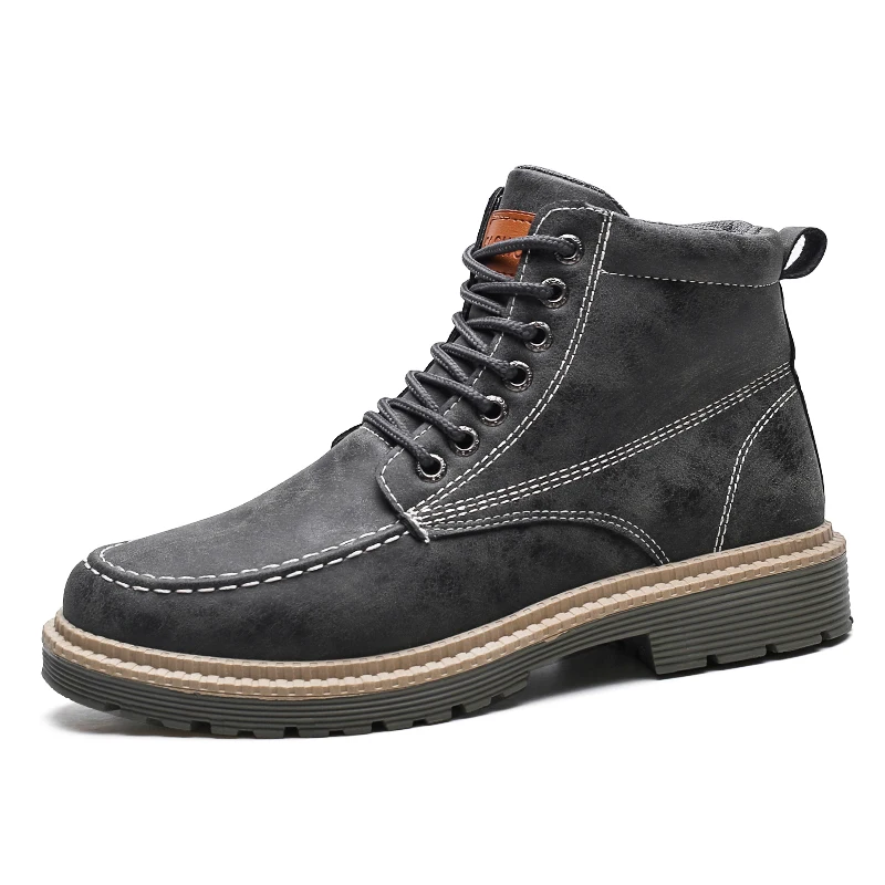 

Nice Men Boots Autumn Comfy Durable Outsole Lace-up Nice Shoes Men Pop Leather Casual Boots Men Brand Design Men's Boots