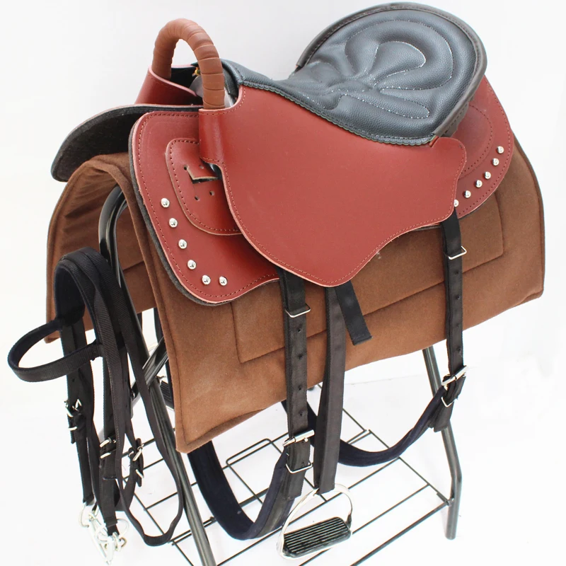 Saddle หนังสายรัดมาเลเซียนักท่องเที่ยวอานแขนสั้น Equestrian ม้าอาน