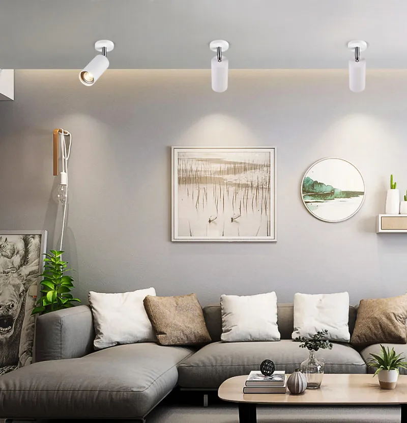 Dimmable surface mounted 360° rotatable LED Track light 5W 7W 9W 12W 15W GU10 bulb replaceable spot light